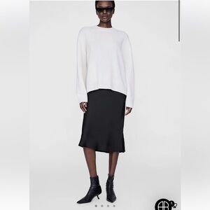 Anine Bing Bar Silk Midi Skirt